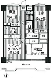 関寅ビル第二 2SLDKの間取図画像