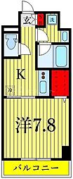 グランヴェールK 1Kの間取図画像