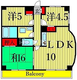 レピドール福田1 3LDKの間取図画像