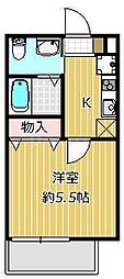 パレスヒル妙典 1Kの間取図画像