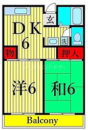 プランドール南葛西パークサイド 2DKの間取図画像