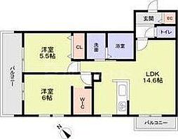 CasaForestale-B 2LDKの間取図画像