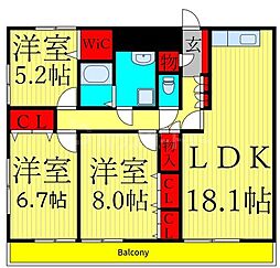 ヴィラコーヨー 3LDKの間取図画像