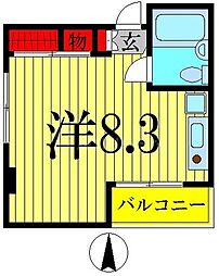 エスポワール・スギタ ワンルームの間取図画像