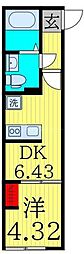 ヴランドール葛西 1DKの間取図画像