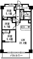 サンジェームス 3LDKの間取図画像