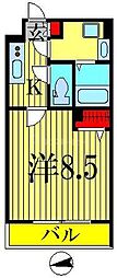 ジェノヴィア大島駅スカイガーデン 1Kの間取図画像