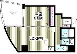 クリスタルタワー 1LDKの間取図画像