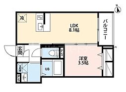江戸川区一之江3丁目アパート 1LDKの間取図画像