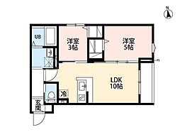 江戸川区一之江3丁目アパート 2LDKの間取図画像
