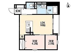 江戸川区一之江3丁目アパート 2LDKの間取図画像