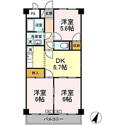 シティパル瑞江 3DKの間取図画像