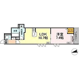 メゾンヒカリ 1LDKの間取図画像