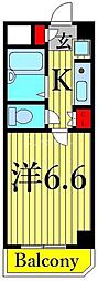 アセンズシティ2 1Kの間取図画像