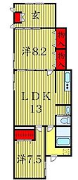 サンモール瑞江 2LDKの間取図画像