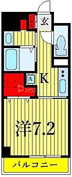 カーロヴィレッタ3 1Kの間取図画像