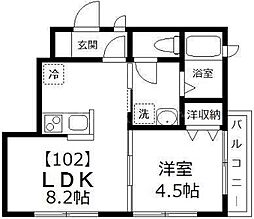 メゾンドソレイユ 1LDKの間取図画像