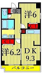 エスペランサ 2DKの間取図画像
