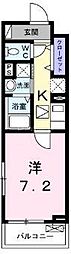 クリンゲル 1Kの間取図画像