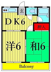 イノコーポ3 2DKの間取図画像
