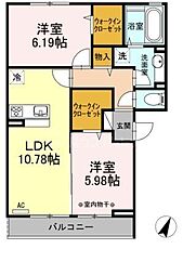 ソレイユ・ジン 2LDKの間取図画像