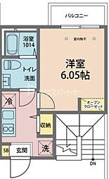 カインドネス一之江 1Kの間取図画像