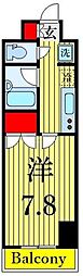 サンフラワー6 1Kの間取図画像
