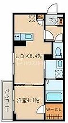 パレッソ 1LDKの間取図画像