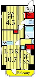 S-RESIDENCE瑞江 1SLDKの間取図画像