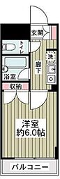サンライズ浦安 1Kの間取図画像