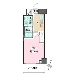 ベルフェリーク木場 1Kの間取図画像