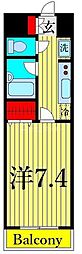 グランパァレ1 1Kの間取図画像