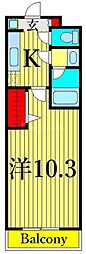 サンモール四季 1Kの間取図画像