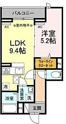 アヴァンス江戸川 1LDKの間取図画像