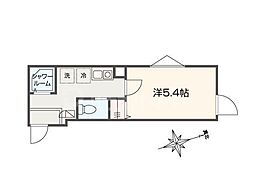 MELLAS船堀III 1Kの間取図画像
