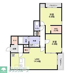 （仮称）中野区野方4丁目計画 101 1階2LDKの間取り