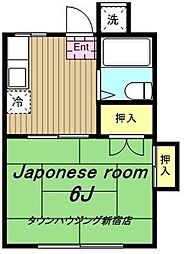 曽根ハウス 1Kの間取図画像