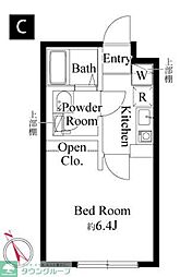 吉祥寺ヴィレッジ 105 1階1Kの間取り