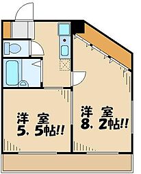 パストラルマンションM3 2Kの間取図画像
