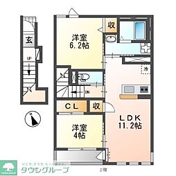 フローラ 2LDKの間取図画像