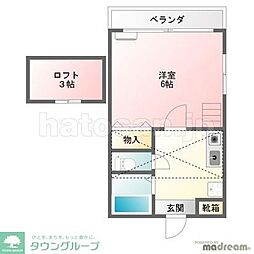 ハウズ高円寺 1Kの間取図画像