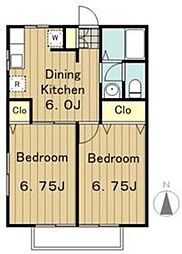 サンモール善福寺 2DKの間取図画像
