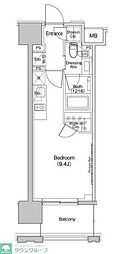 ザ・パークハビオ上北沢 ワンルームの間取図画像