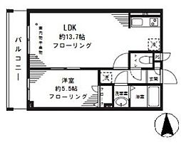 シャルマントミール 1LDKの間取図画像