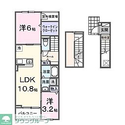ピースフルIII 2LDKの間取図画像