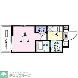 ブランシュF 1Kの間取図画像