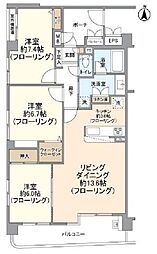 マーベラス東小金井 3LDKの間取図画像