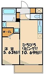 ナチュール浜田山 1LDKの間取図画像