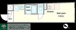 Asagaya Calme ワンルームの間取図画像