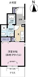 VillaPenta 1Kの間取図画像